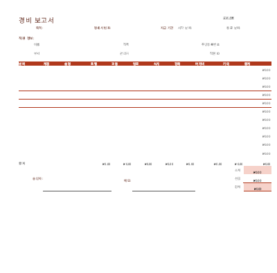 지출 보고서 지출 보고서